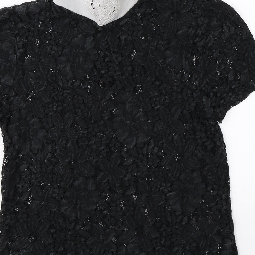 Womens UK Size 8 New Look Black Basic Blouse