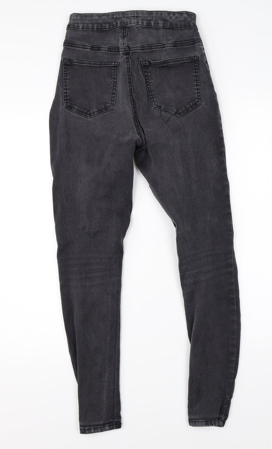 Back view of TU women’s black denim skinny jeans, size UK 8, 26-inch leg