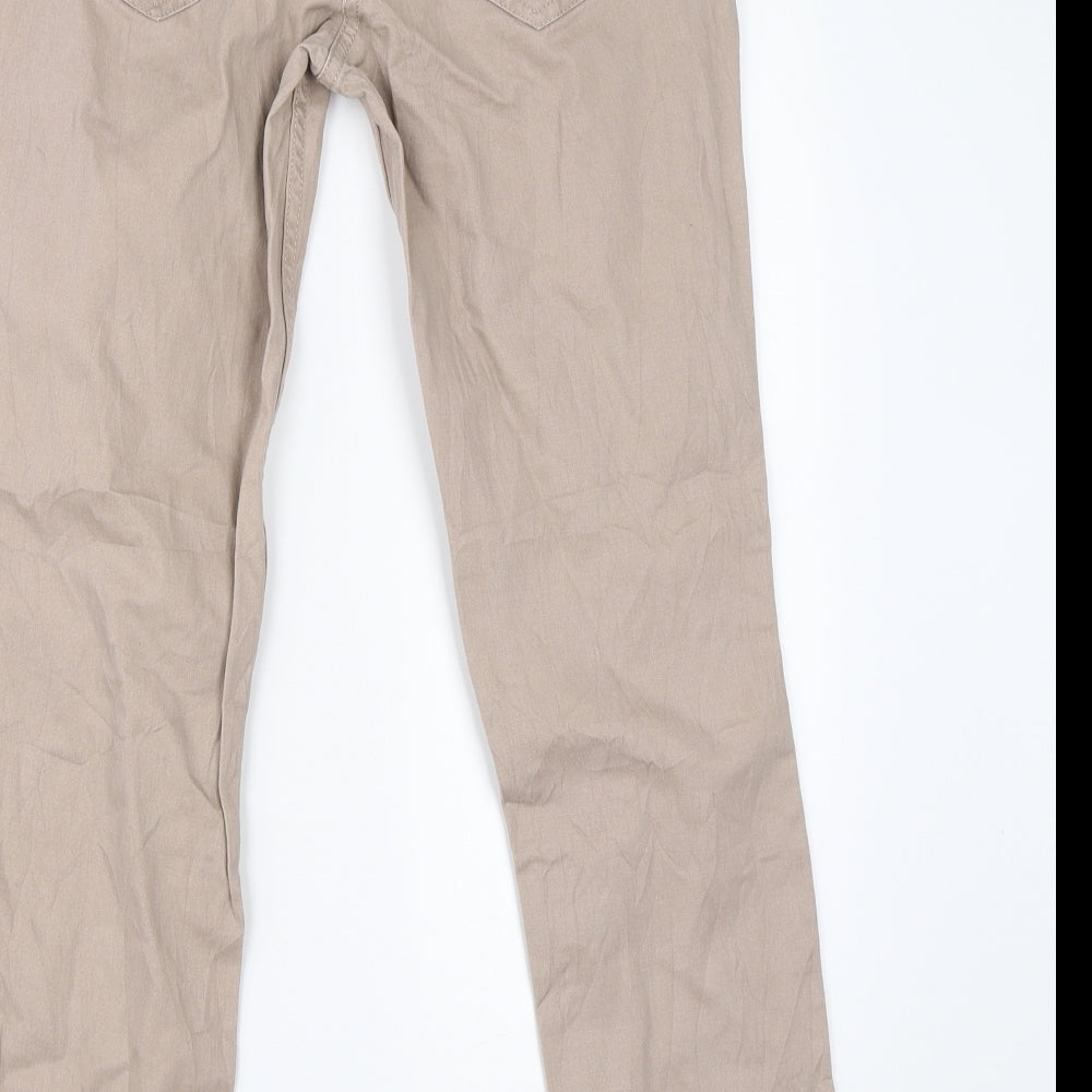 Womens UK Size 8 Up Fashion Regular Fit Chino Beige Trousers