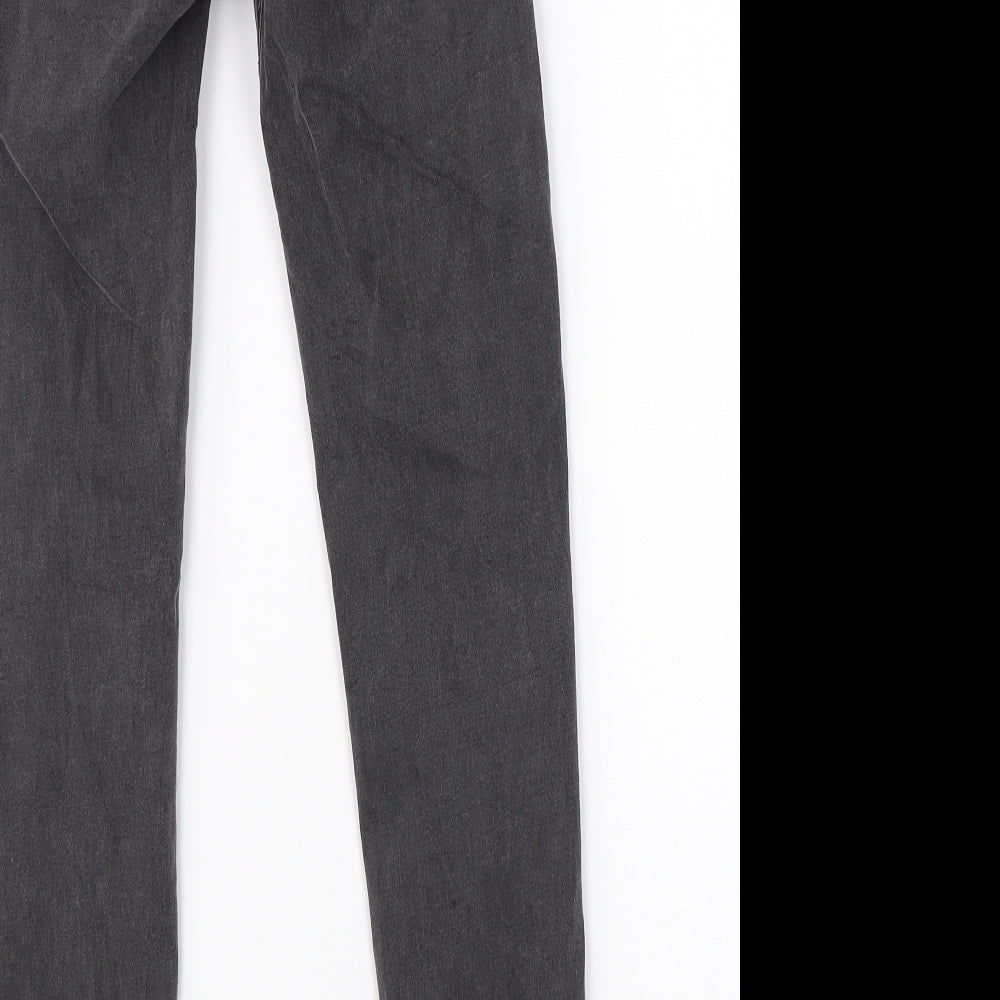 Brand and care label for Denim Co women’s black denim skinny jeans, size UK 8, 25-inch leg
