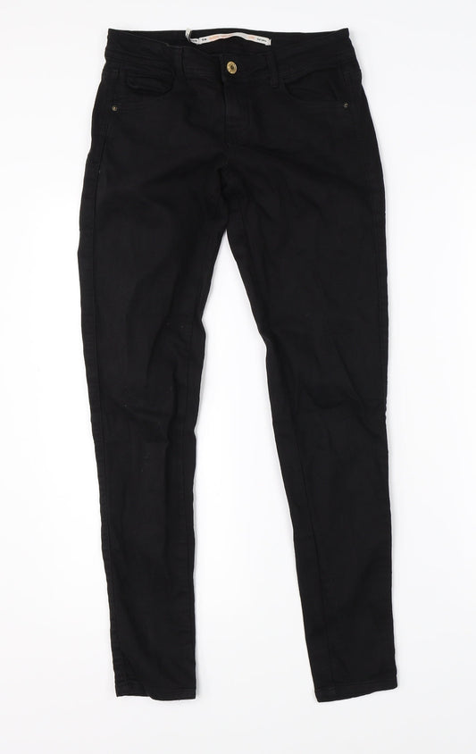 Bershka Womens Black Denim Skinny Jeans Size 6 L26 in