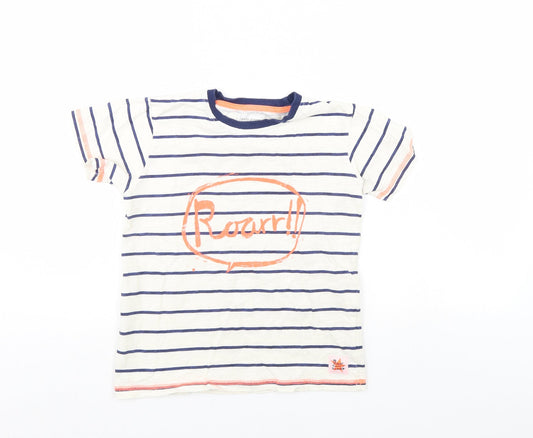 JimJams Boys Multicoloured Striped Basic T-Shirt Size 7-8 Years