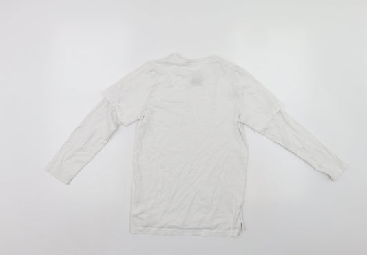 F&F Boys White Jersey T-Shirt Size 8-9 Years