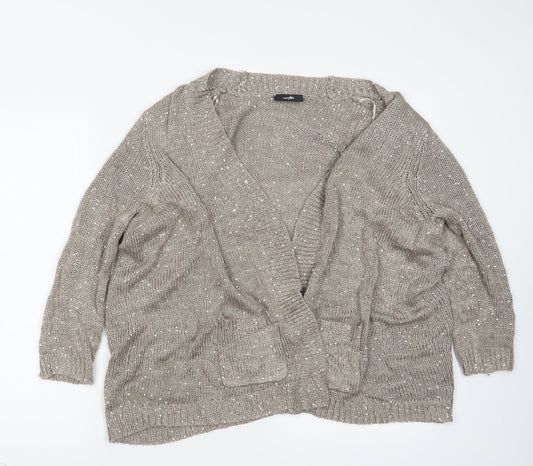 Wallis Womens Brown Knit Cardigan Jumper Size L
