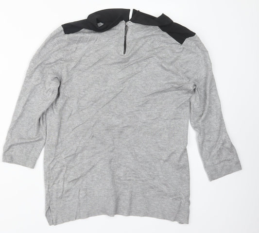 Womens UK Size 12 Papaya Grey Pullover Jumper