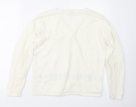 Womens UK Size M Bonmarché Ivory Cardigan Jumper