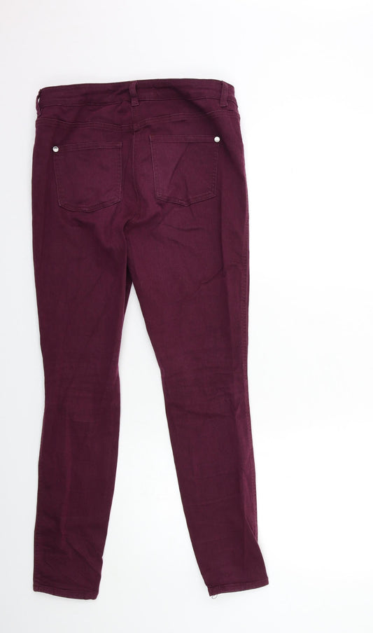 NEXT Womens Purple Denim Skinny Jeans Size 12 L28 in