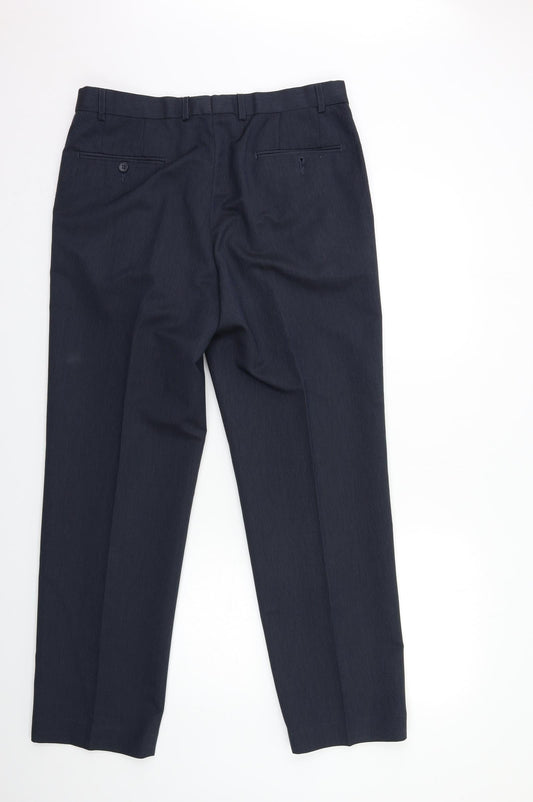 Marks and Spencer Mens Blue Trousers Size 34 in L31 in