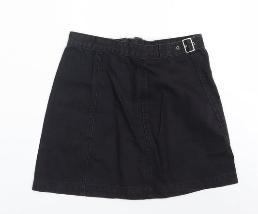 Missguided Womens Black  Denim Mini Skirt Size 10