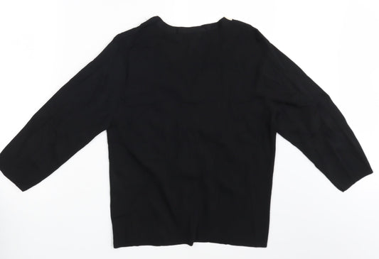 Womens UK Size L Mia Moda Black Pullover Jumper