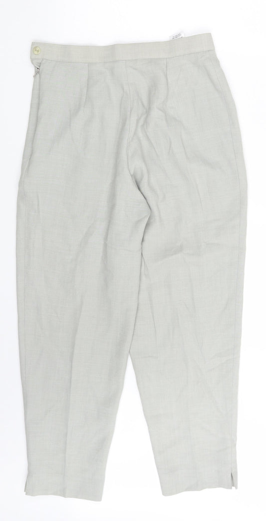 Womens UK Size 12 M&S Regular Fit Chino Green Trousers