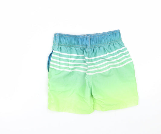 Rebel Boys Green Bermuda Shorts Size 4-5 Years