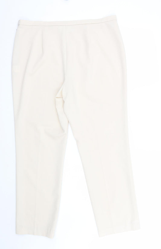 Womens UK Size 16 Artigiano Regular Fit Beige Trousers