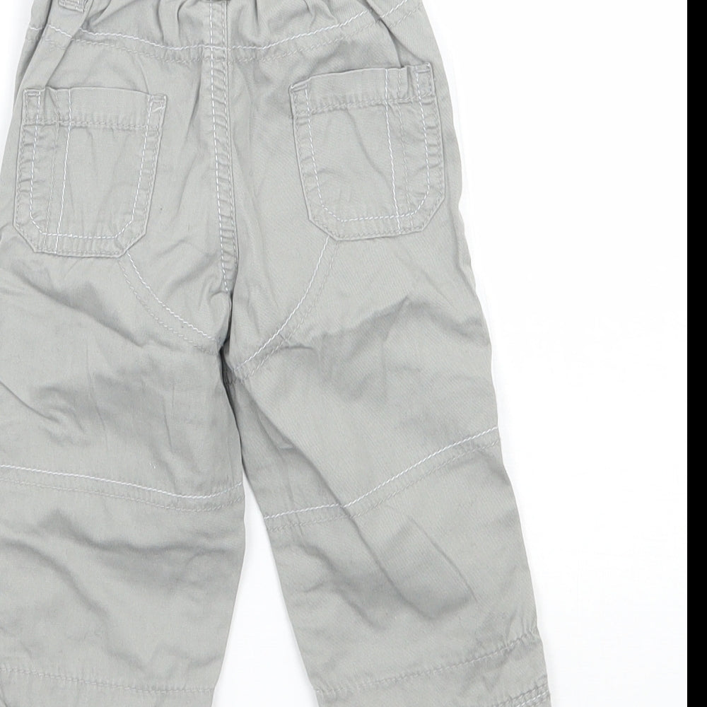 Brand and care label for George Baby Grey Cargo Trousers, size 3-6, Months