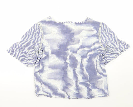 Womens UK Size 10 NEXT Blue Basic Blouse