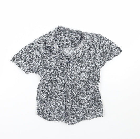 Primark Boys Grey Geometric Basic Button-Up Size 2-3 Years