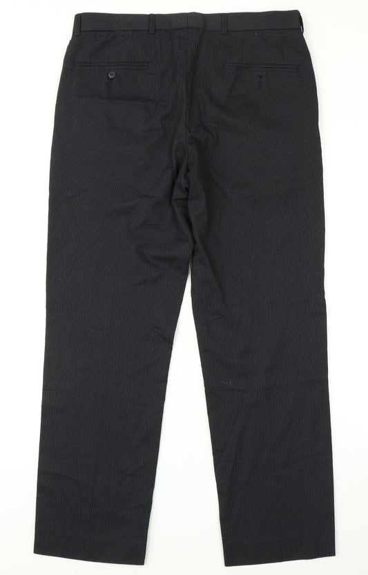 Burton Mens Blue Striped Dress Pants Trousers Size 32 in L26 in