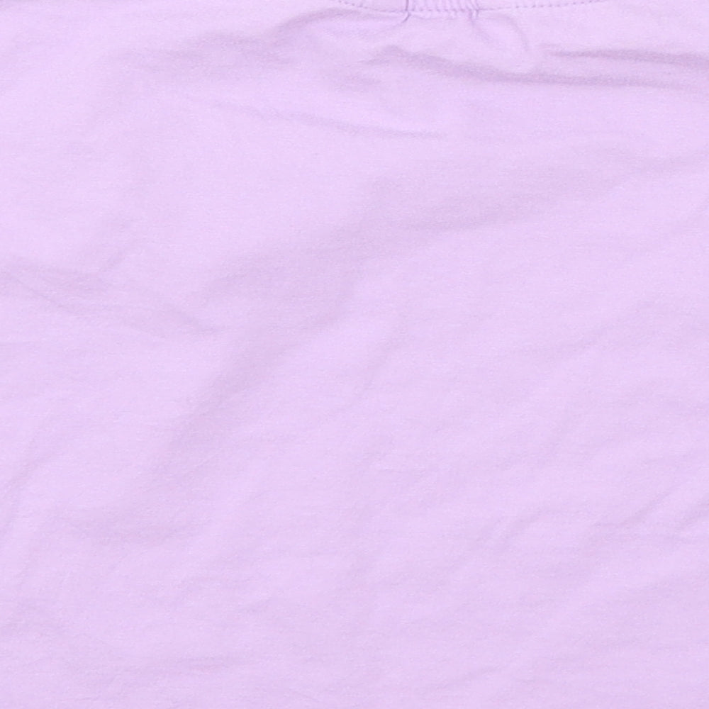 Brand and care label for Miss E-vie girls’ purple jersey basic t-shirt, size 11-12, years - amour