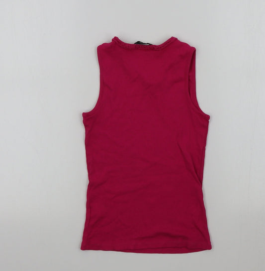 George Girls Pink Colourblock Basic T-Shirt Size 10-11 Years
