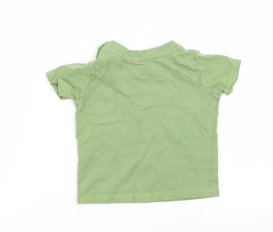 Preworn Boys Green Basic T-Shirt Size 0-3 Months