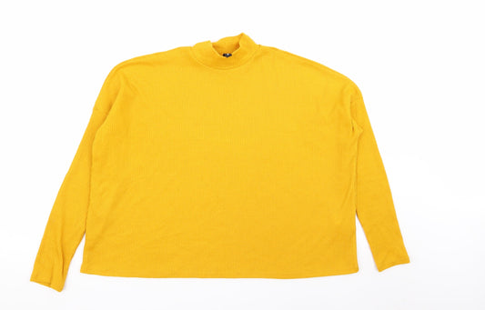 Womens UK Size S Divided by H&M Yellow Basic T-Shirt