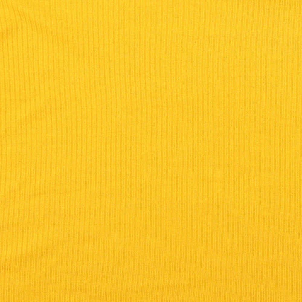 Womens UK Size S Divided by H&M Yellow Basic T-Shirt