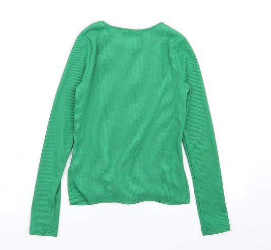 Candy Couture Girls Green Basic T-Shirt Size 12 Years