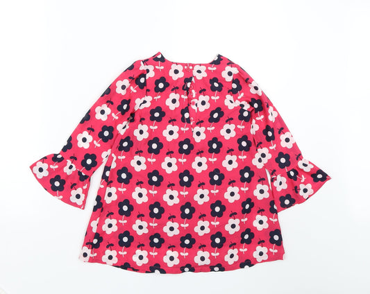 Matalan Girls Pink Floral Basic Blouse Size 4-5 Years