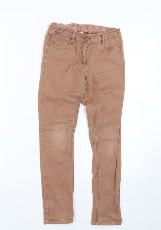 Next Girls Brown Straight Jeans Size 9 Years