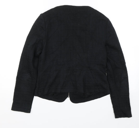 Womens UK Size 10 M&S Black Full Zip Jumper
