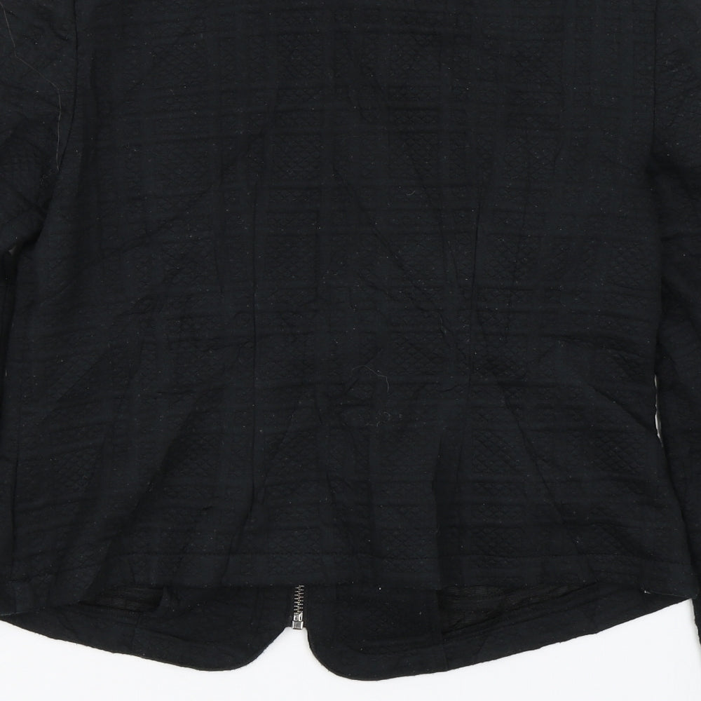Womens UK Size 10 M&S Black Full Zip Jumper