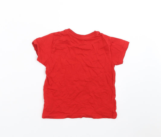 Primark Boys Red Basic T-Shirt Size 2-3 Years - Football Legend