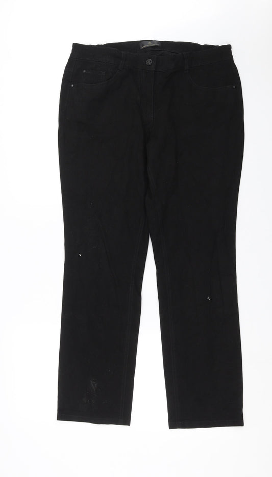 Mens UK Size 34 in alfredo pauly Regular Fit Straight Black Jeans