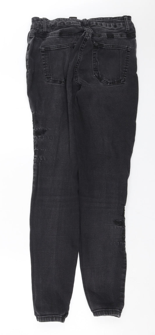 NEXT Womens Grey Denim Skinny Jeans Size 10 L30 in - Embroidered detail