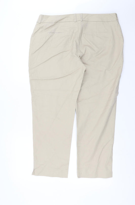 Warehouse Womens Beige Trousers Size 18 L26 in