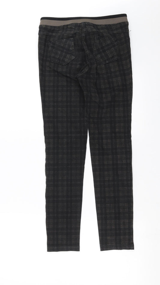 negozil scelto Womens Black Check Trousers Size 28 in L27 in