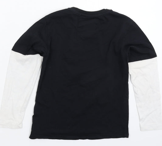 Blue Inc Boys Black Basic T-Shirt Size 7-8 Years