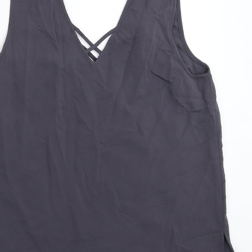 Womens UK Size 12 New Look Grey Basic Tank