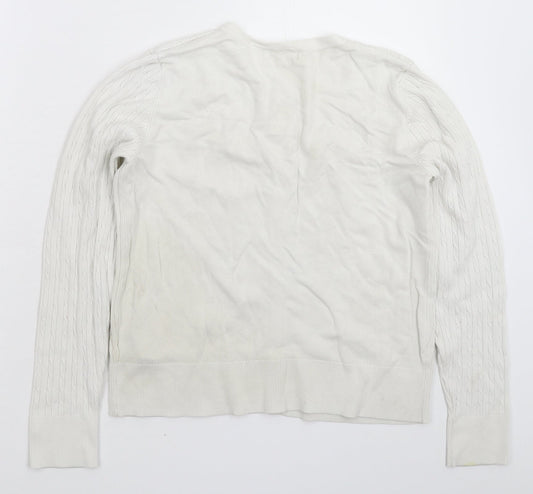 Womens UK Size M H&M White Pullover Jumper