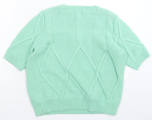 Gallery Womens Green Knit Pullover Jumper Size L