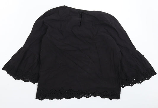 Womens UK Size 8 H&M Black Basic T-Shirt
