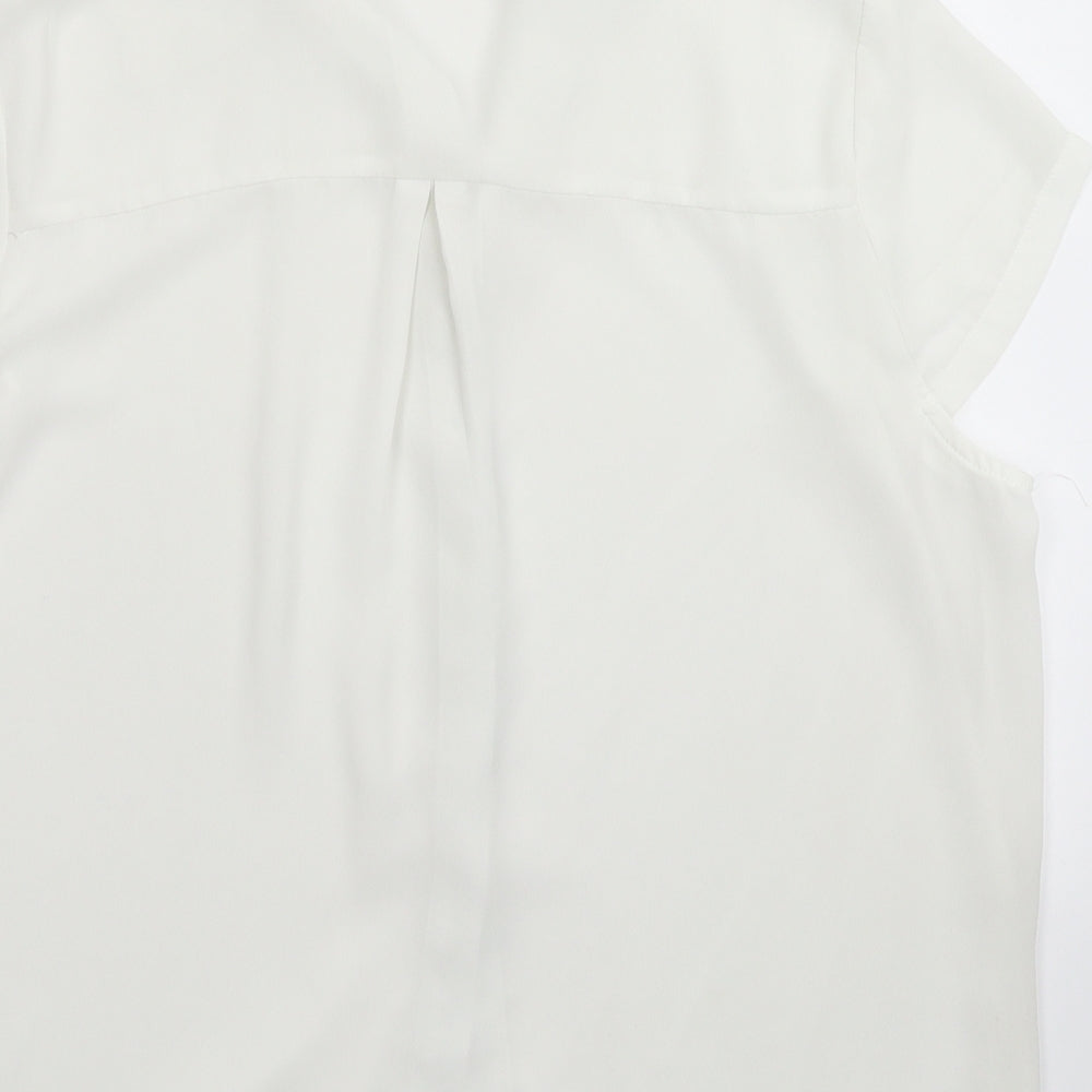 Womens UK Size 16 Cutie White Basic Button-Up