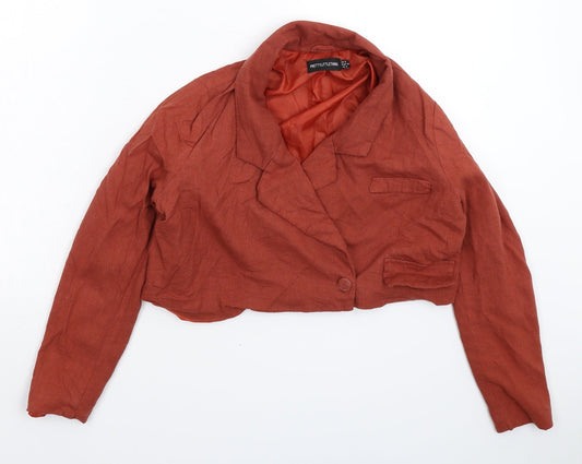 Womens UK Size 6 PRETTYLITTLETHING Brown Jacket