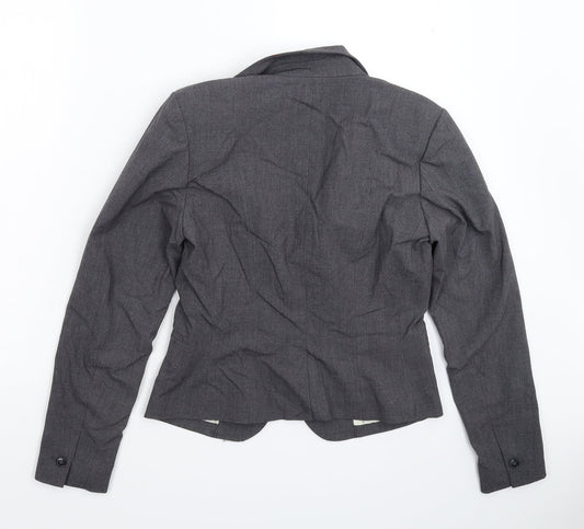 H&M Womens Grey Jacket Suit Jacket Size 12