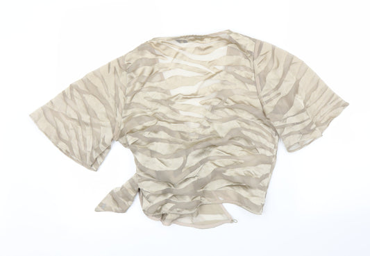 F&F Womens Gold Animal Print Wrap Blouse Size 10 - Zebra print
