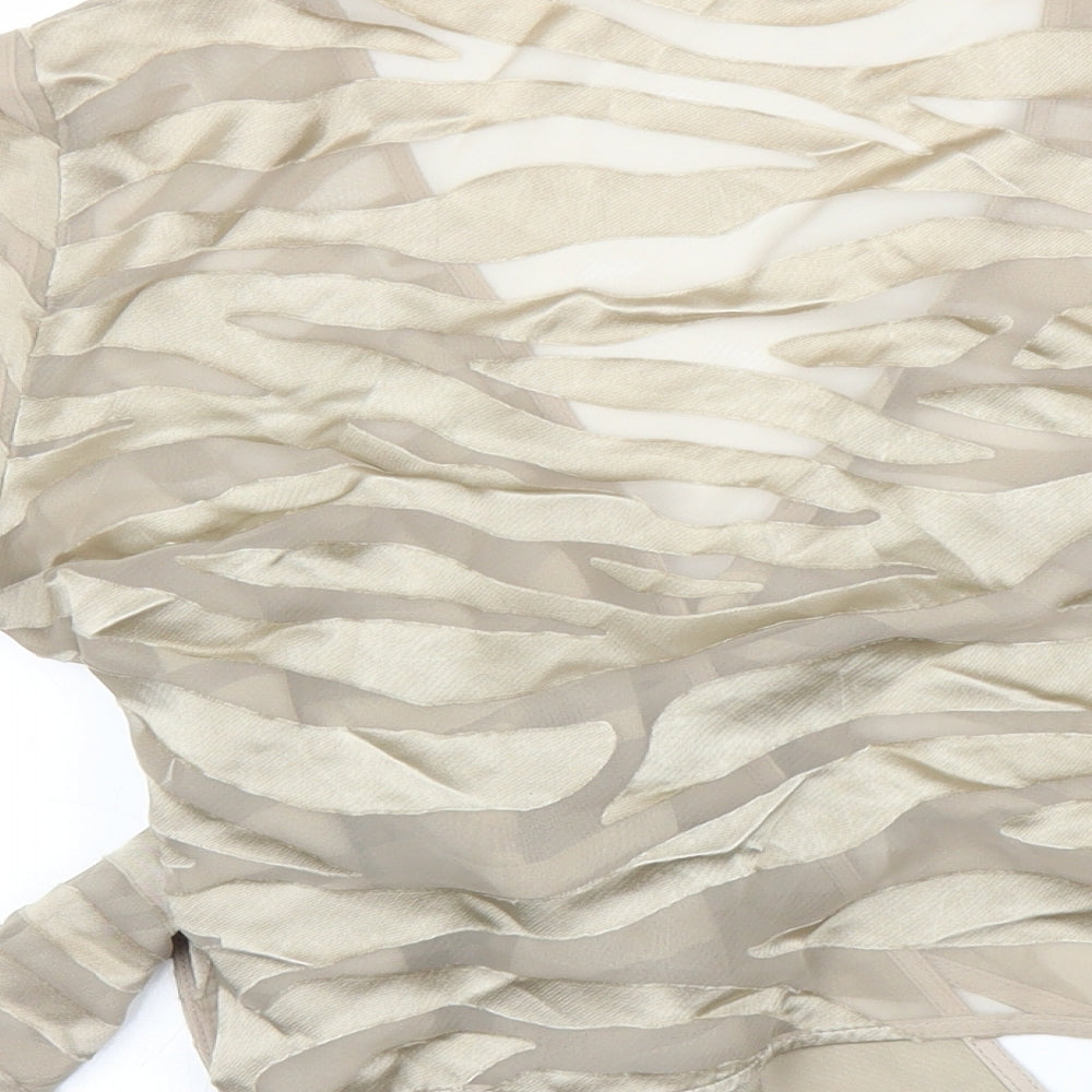 F&F Womens Gold Animal Print Wrap Blouse Size 10 - Zebra print