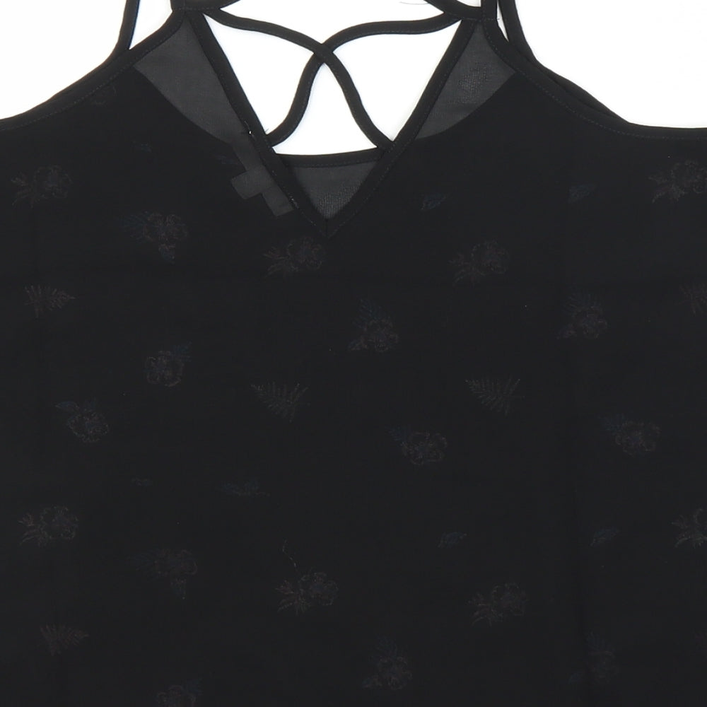 Womens UK Size M MINE Black Camisole Blouse