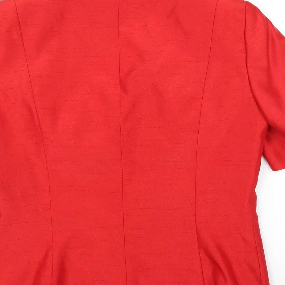 Womens UK Size 12 Roman Red Basic Blouse