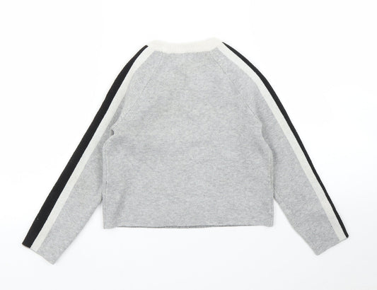 Primark Girls Grey Pullover Jumper Size 7-8 Years