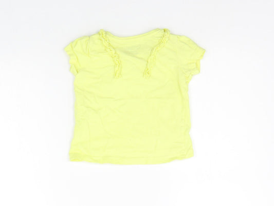 Primark Girls Yellow Basic T-Shirt Size 2-3 Years